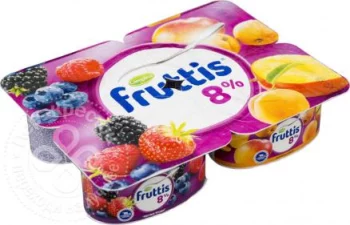 Продукт йогуртный Fruttis Абрикос-манго Лесные ягоды 8% 115г